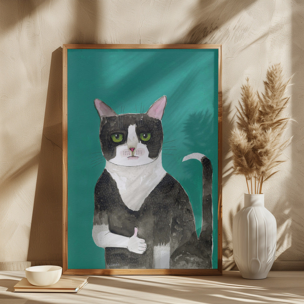 Cat thumbs up - plakatstore