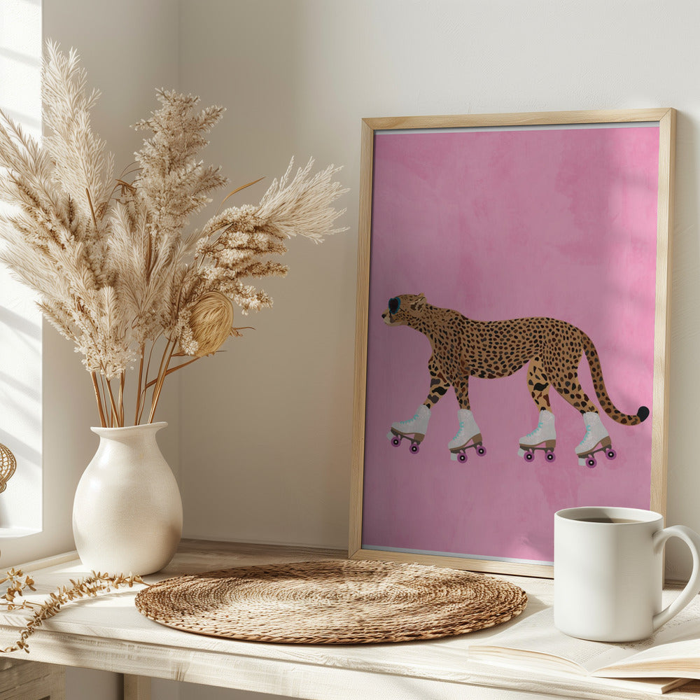 Cheetah rollerskating - plakatstore