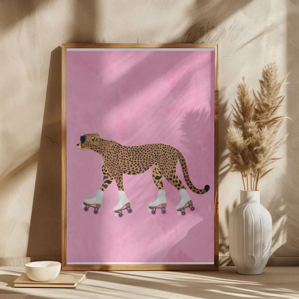 Cheetah rollerskating - plakatstore