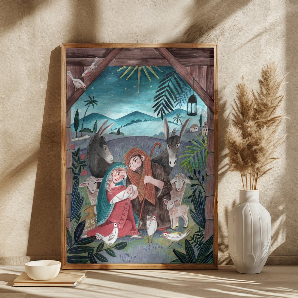 Christmas with Mary and baby Jesus - plakatstore