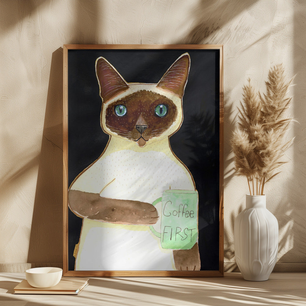 Coffee Cat 2 Siamese - plakatstore