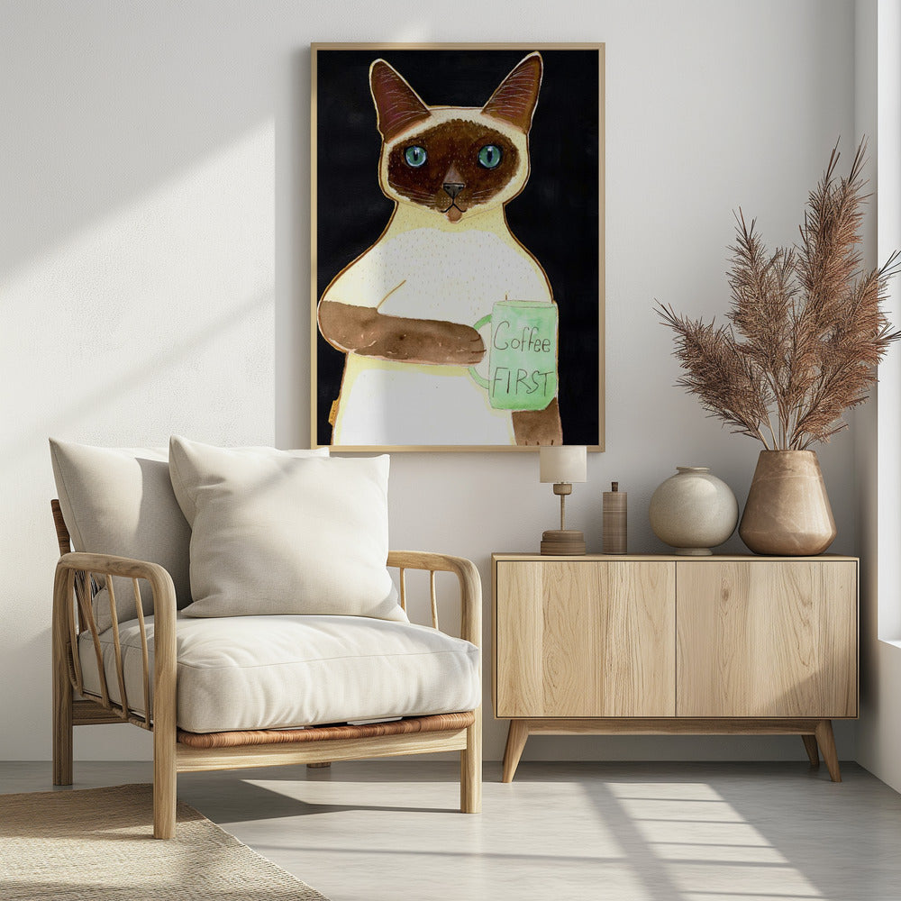 Coffee Cat 2 Siamese - plakatstore