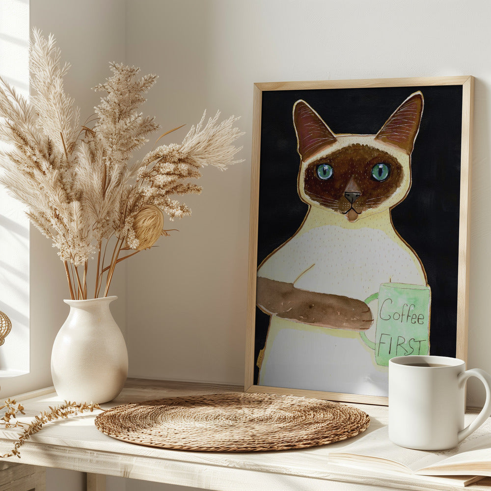 Coffee Cat 2 Siamese - plakatstore