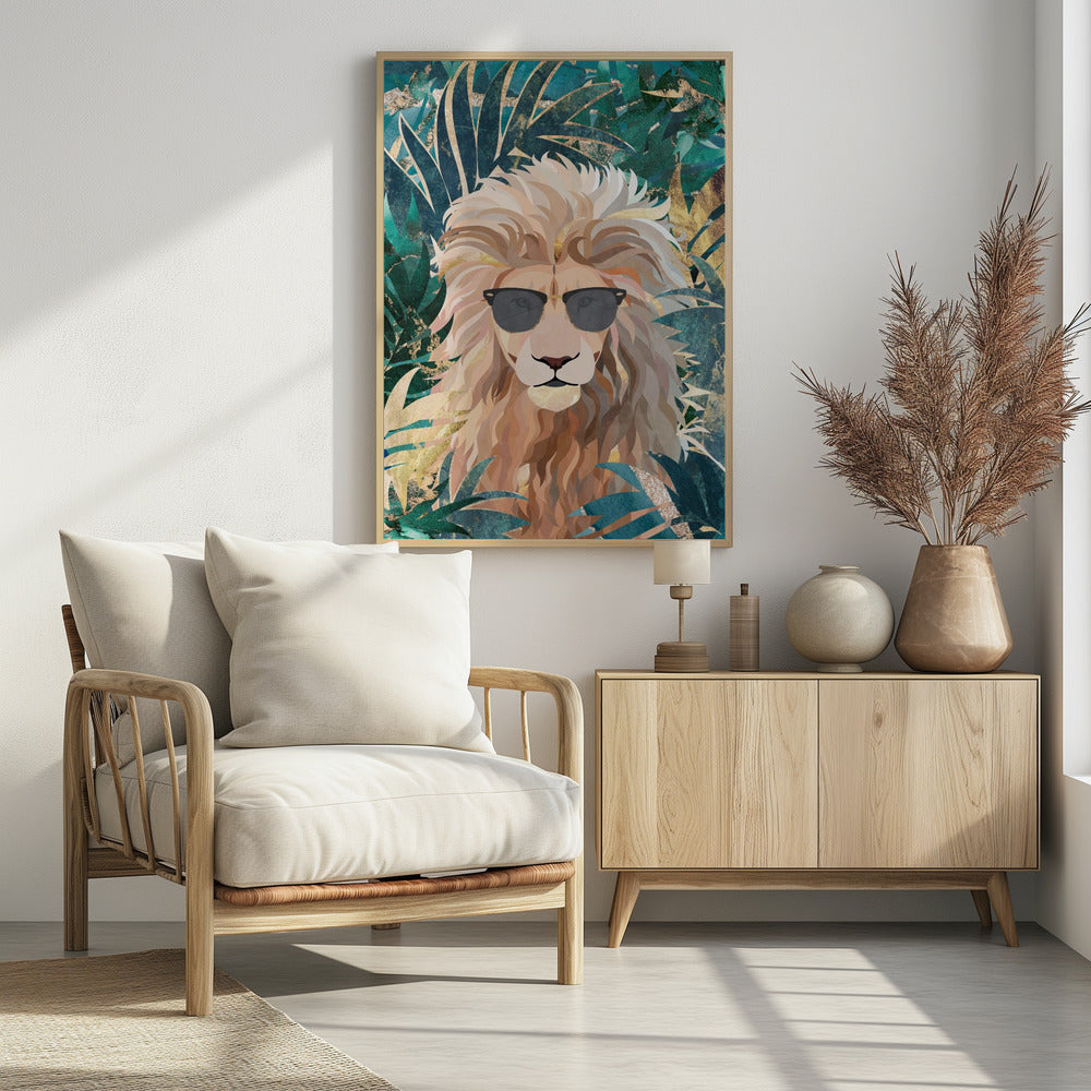 Cool Tropical Lion in Sunglasses - plakatstore