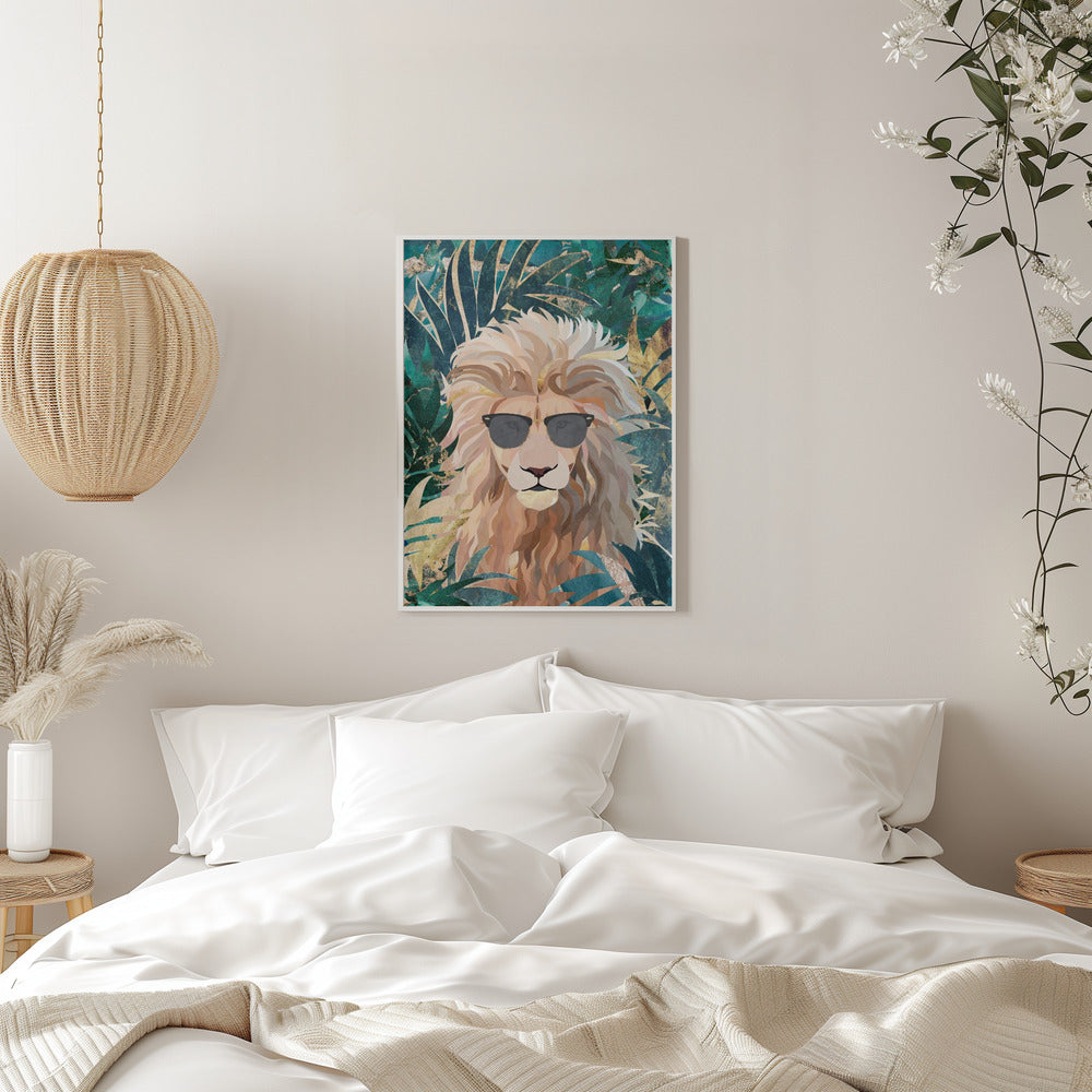 Cool Tropical Lion in Sunglasses - plakatstore