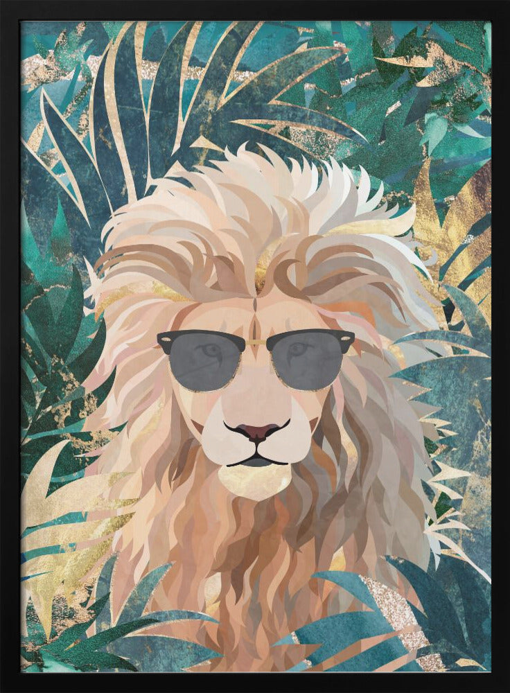 Cool Tropical Lion in Sunglasses - plakatstore