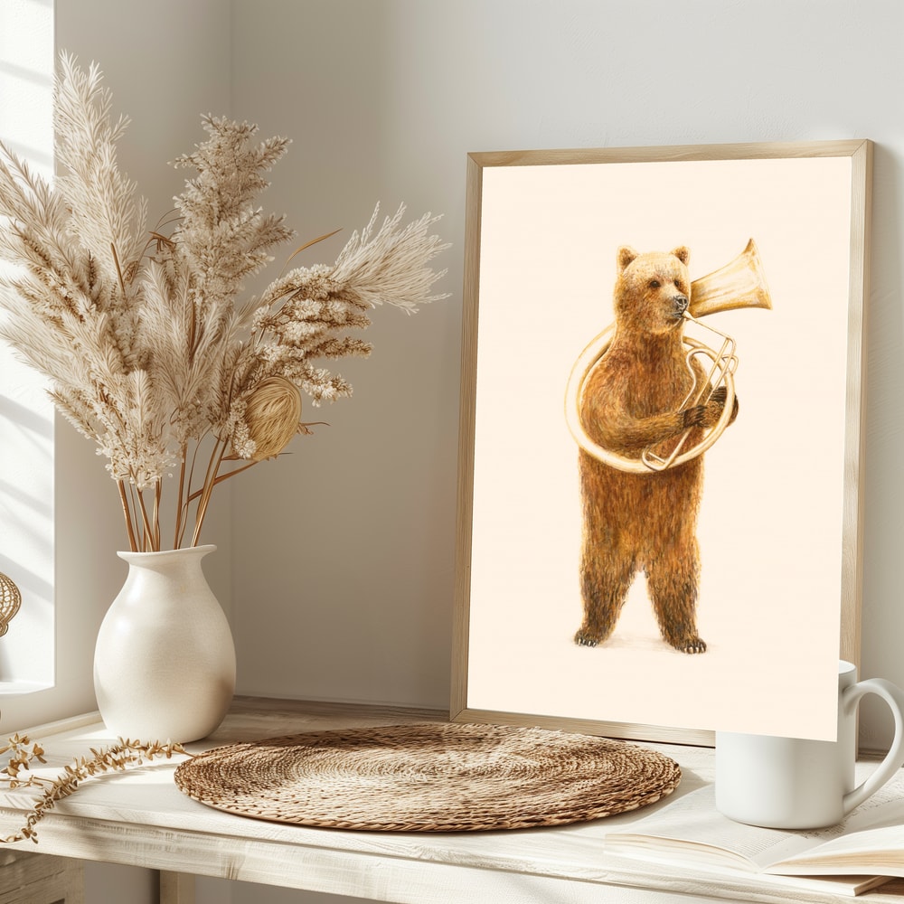 Whimsical Tuba Bear