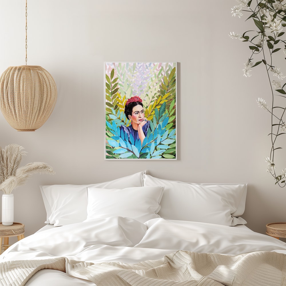 Woman in Lush Leaves