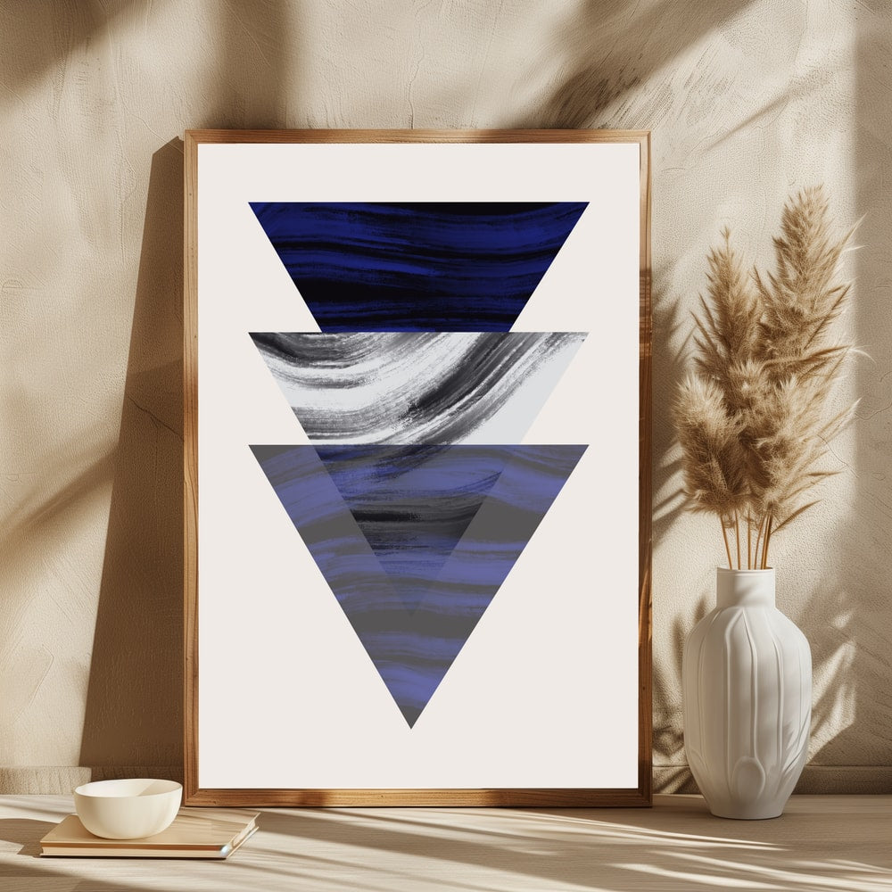 Abstract Blue Triangles