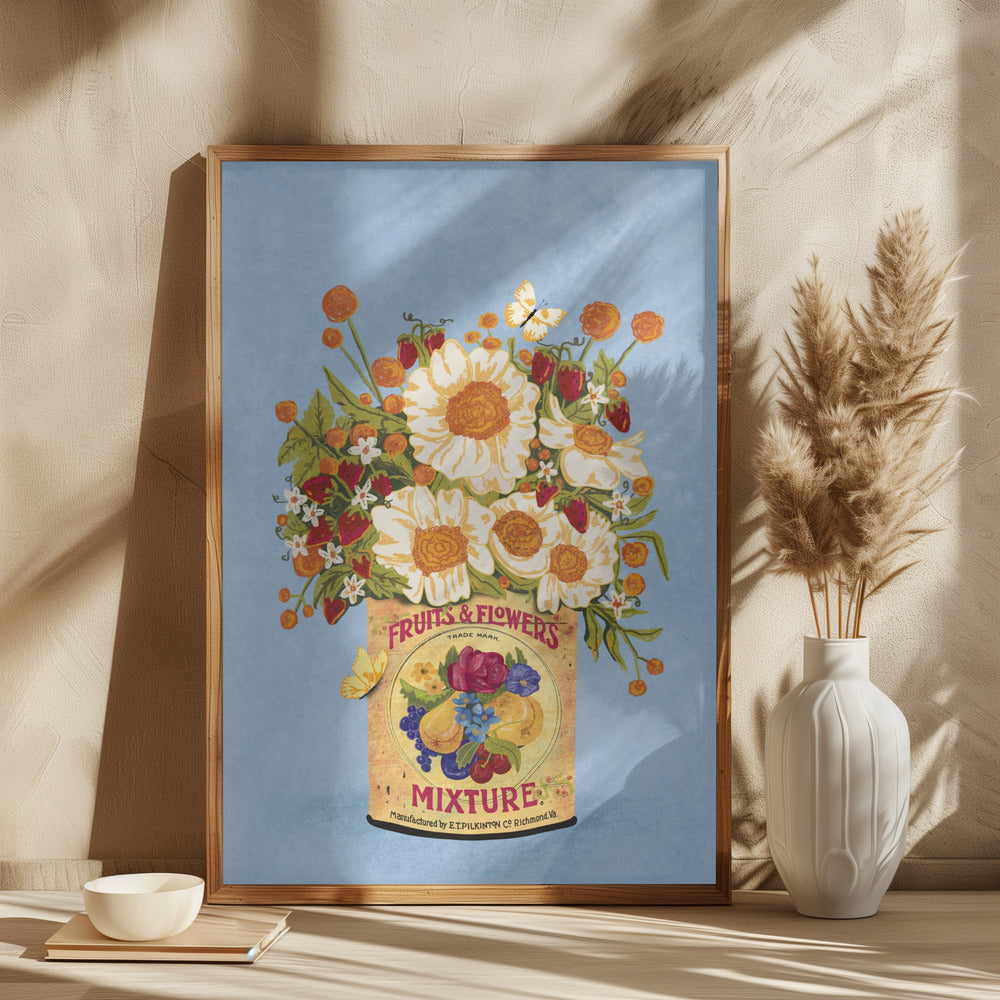 Flowers In a Vinatge Tea Can - plakatstore