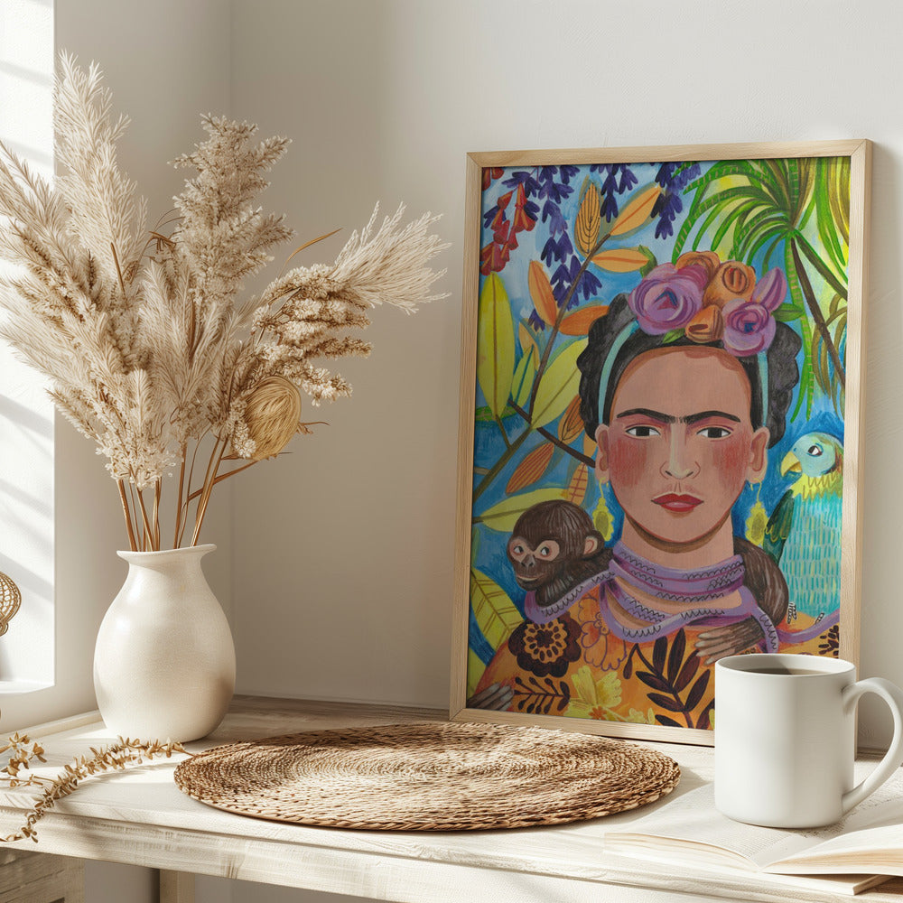 Frida and her parrots - plakatstore