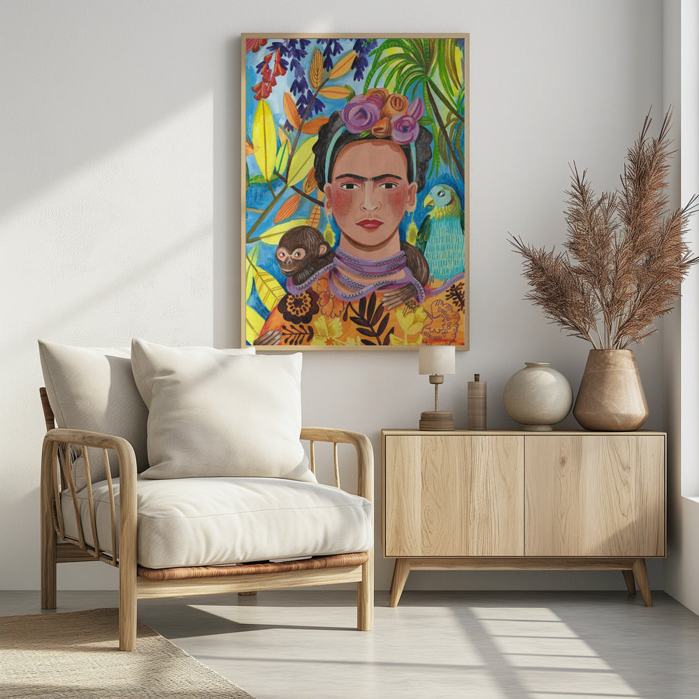 Frida and her parrots - plakatstore