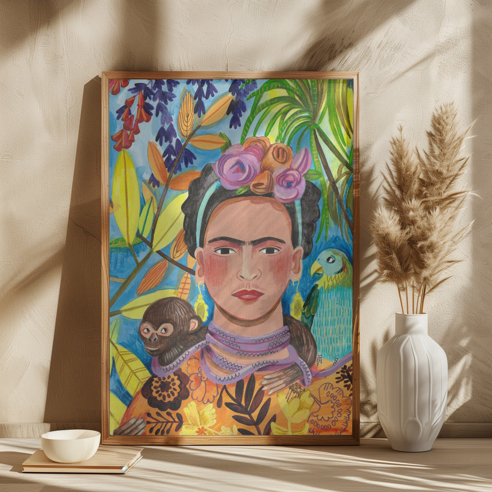 Frida and her parrots - plakatstore