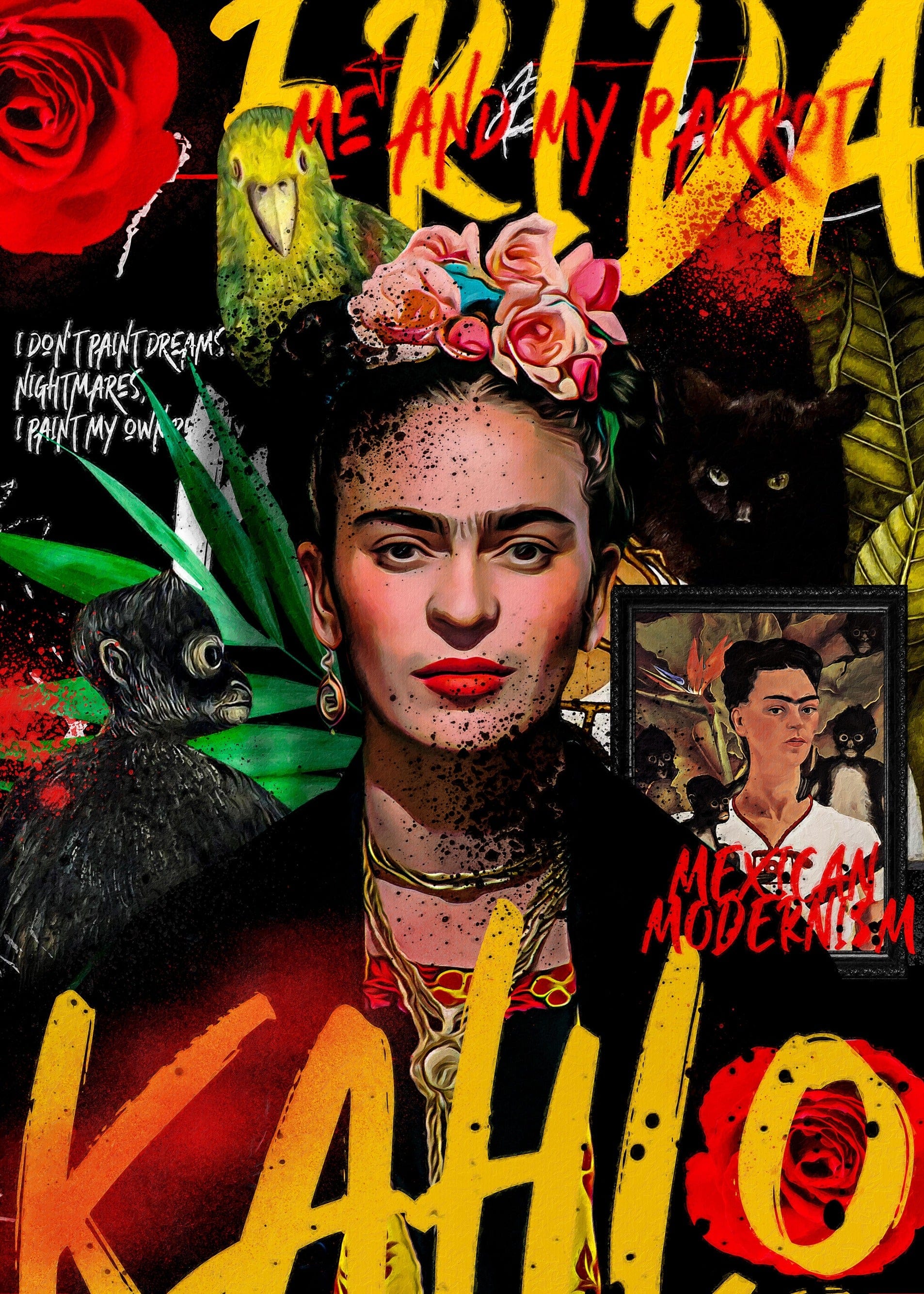 Frida Kahlo Pop Art Plakat