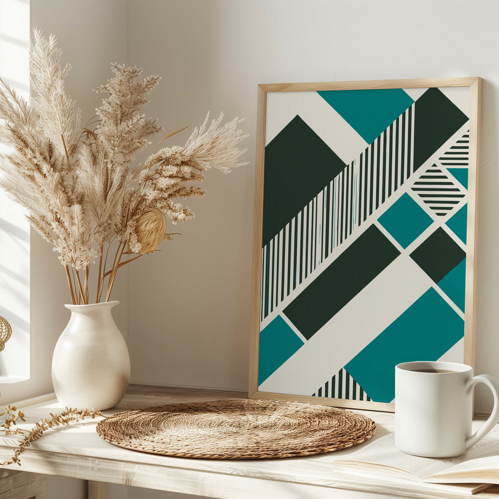 Geometric Teal - plakatstore