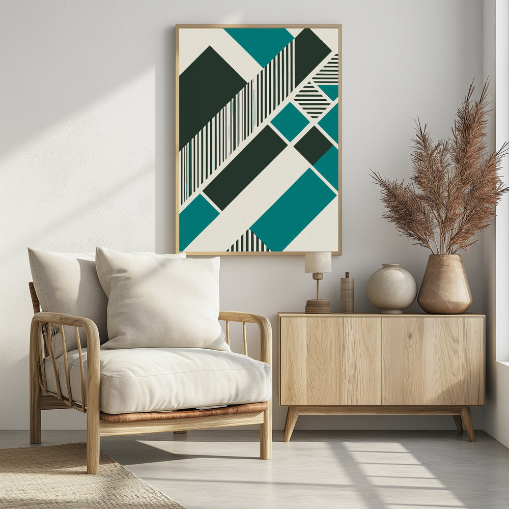 Geometric Teal - plakatstore