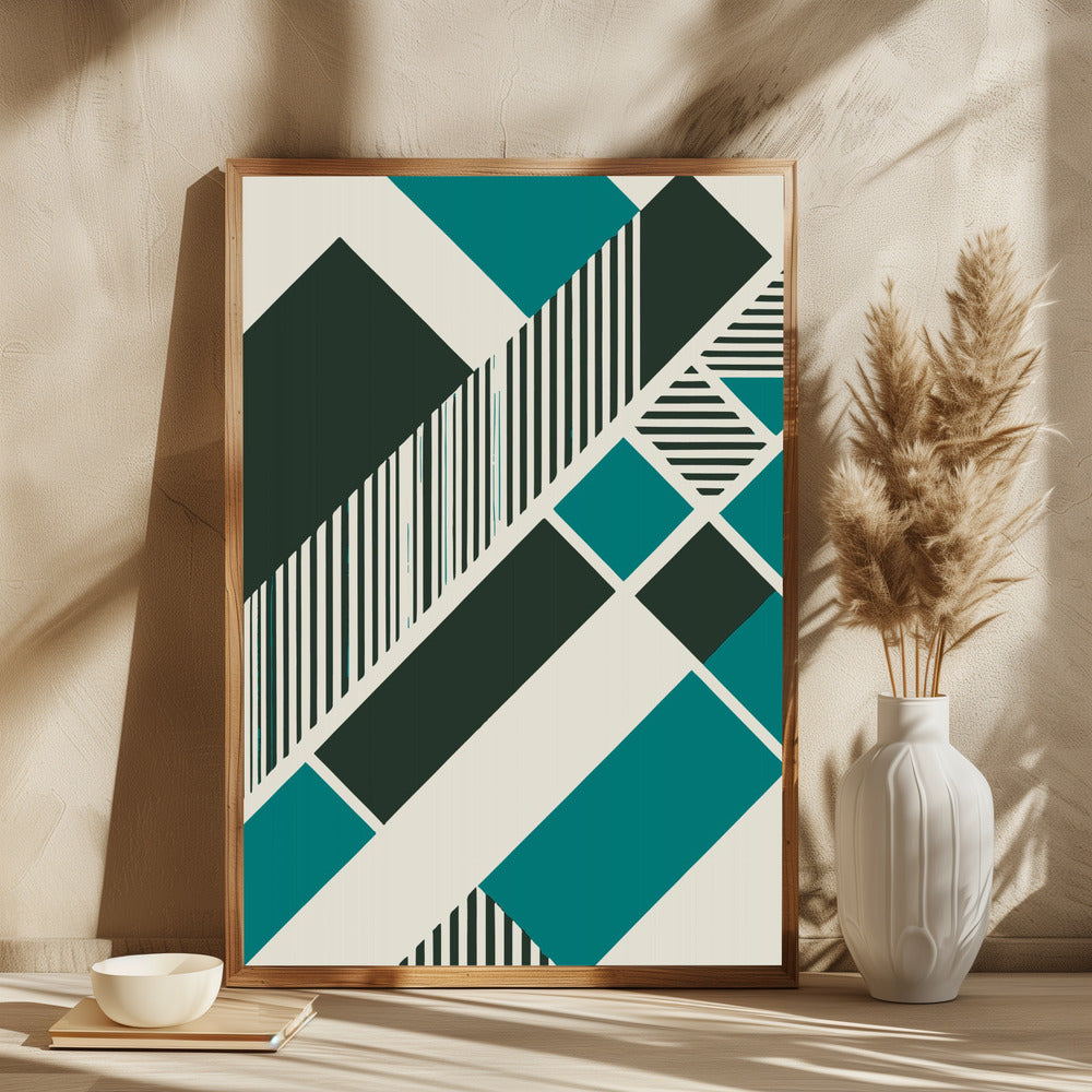 Geometric Teal - plakatstore