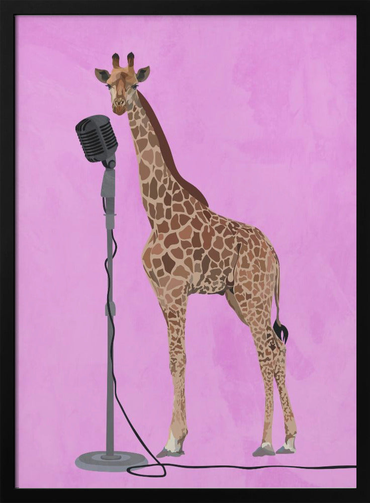 Giraffe Microphone Pink 01 - plakatstore