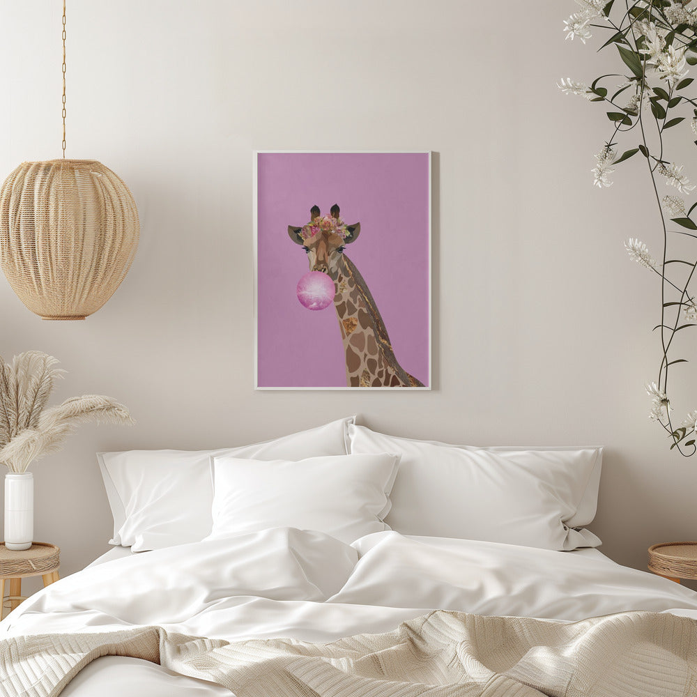 Giraffe pink bubblegum - plakatstore