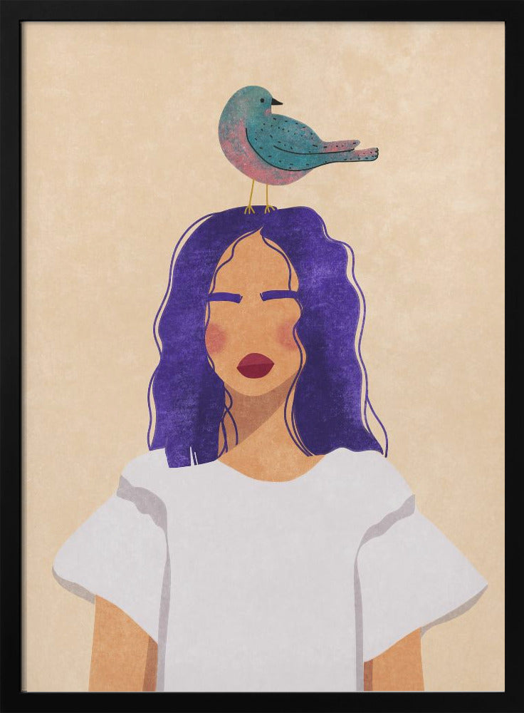 Girl with bird - plakatstore