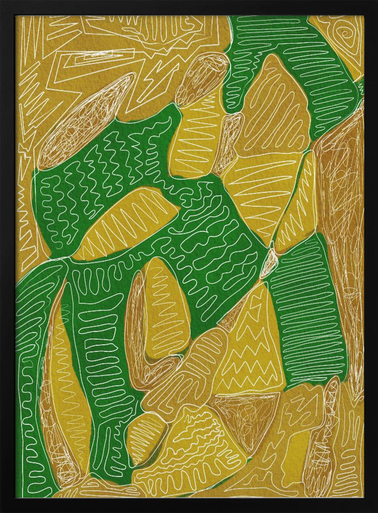 Gold and green abstract - plakatstore