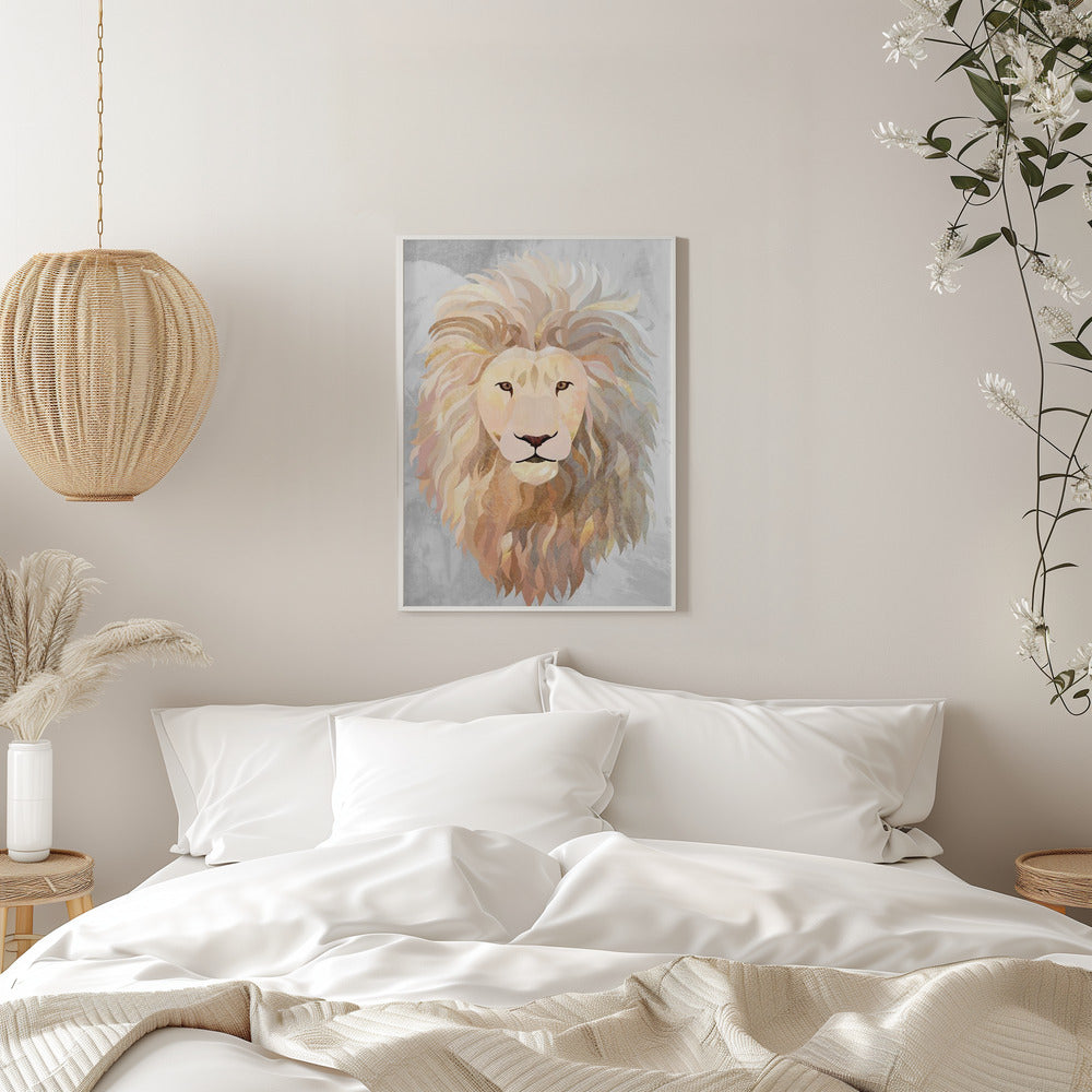 Golden lion portrait - plakatstore