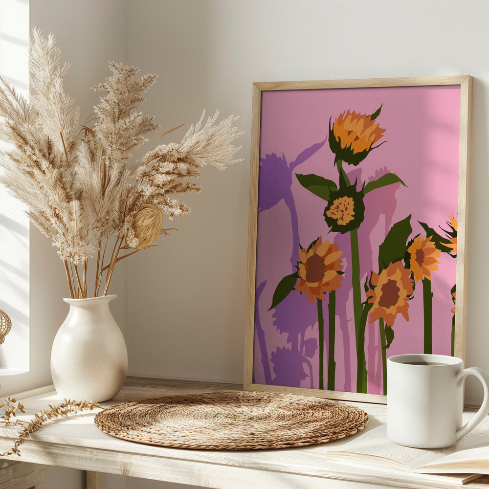 Golden Sunflowers Inside - plakatstore