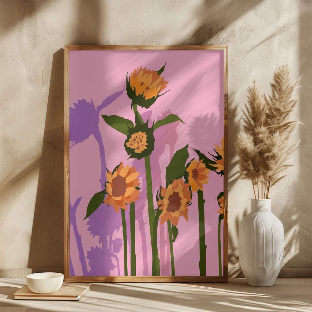 Golden Sunflowers Inside - plakatstore