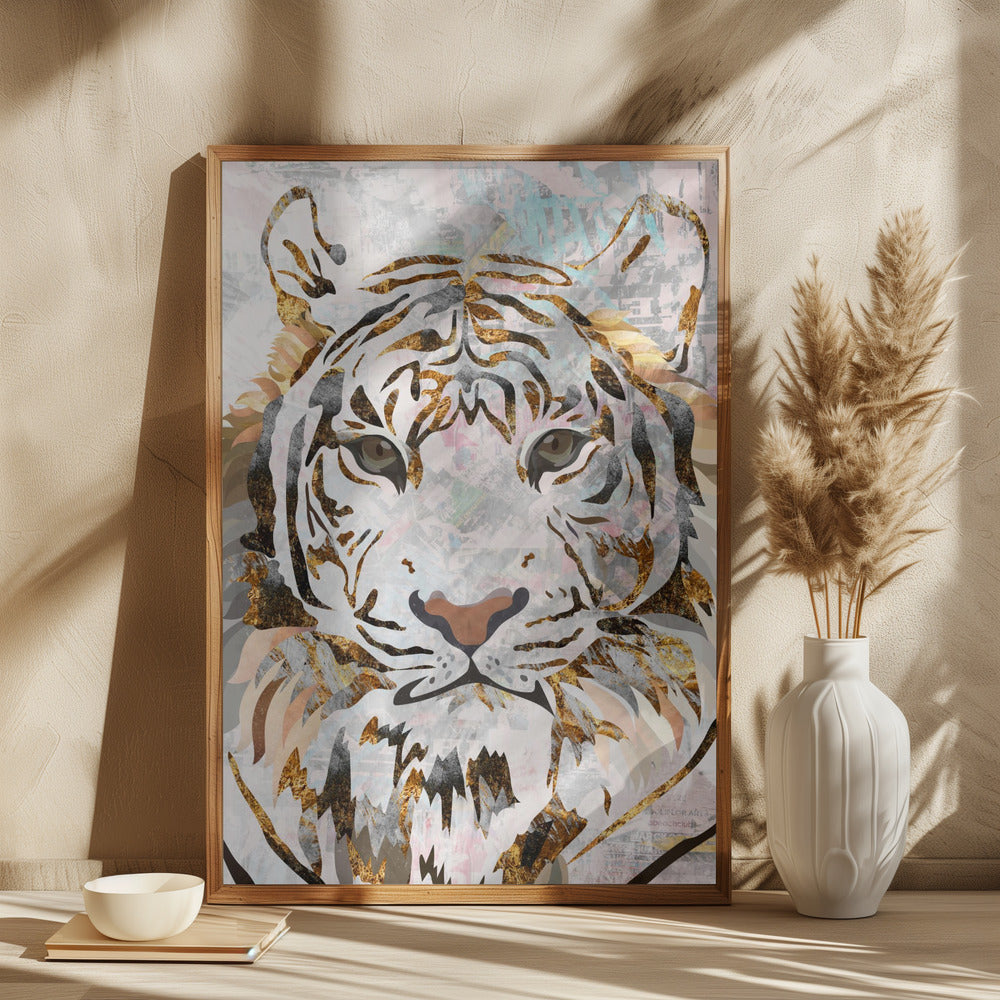 Grunge Gold Tiger - plakatstore