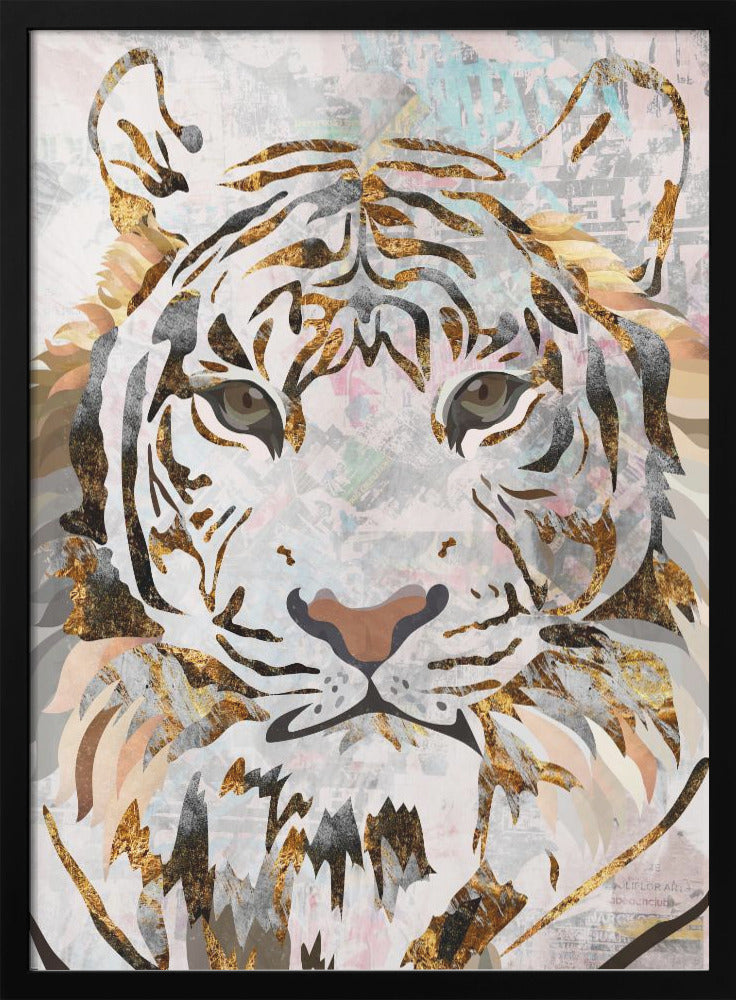 Grunge Gold Tiger - plakatstore