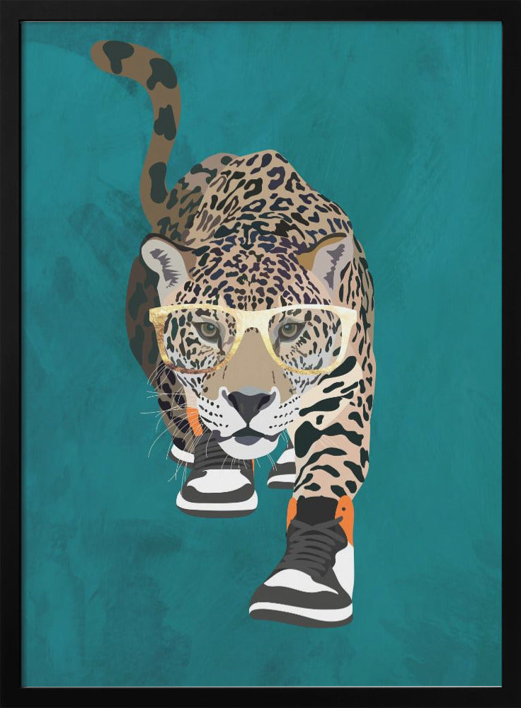 Jaguar prowling in high top sneakers - plakatstore