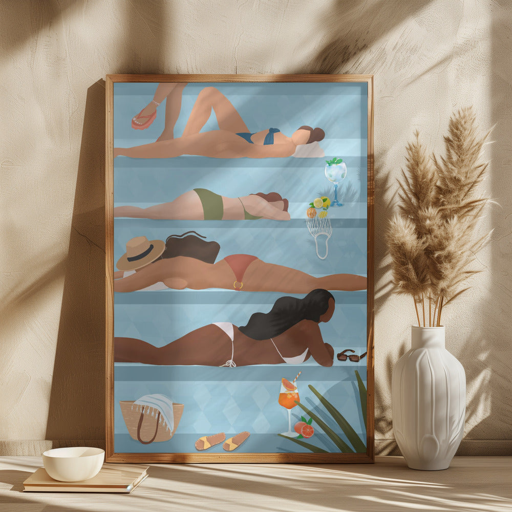 Ladies by the pool - plakatstore