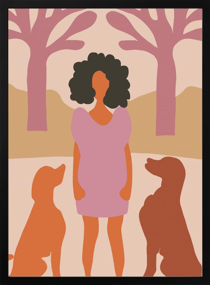 Lady in dog park - plakatstore