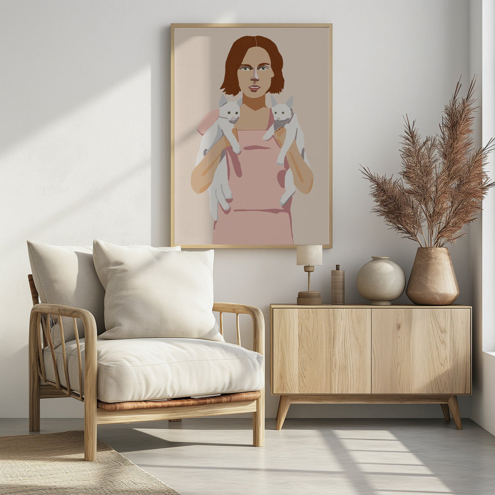 Lady with Kittens - plakatstore