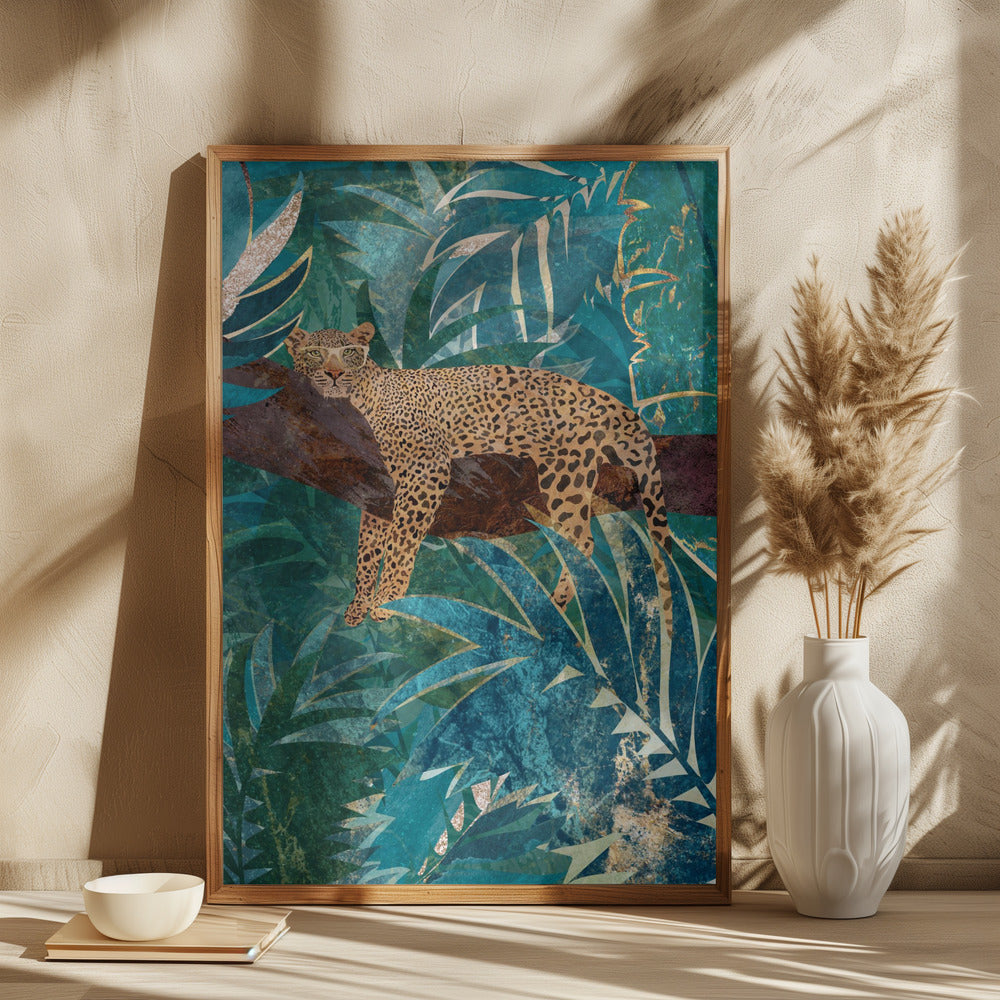 Lazy Leopard in the jungle - plakatstore