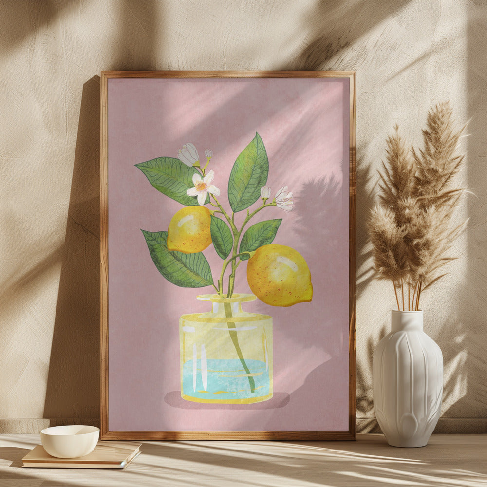 Lemon Bunch In Vase - plakatstore