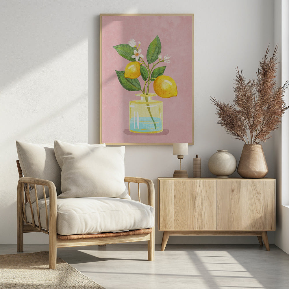 Lemon Bunch In Vase - plakatstore