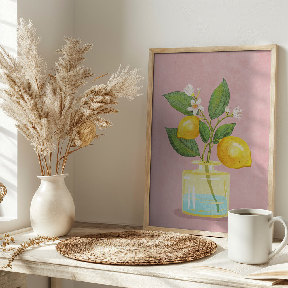 Lemon Bunch In Vase - plakatstore