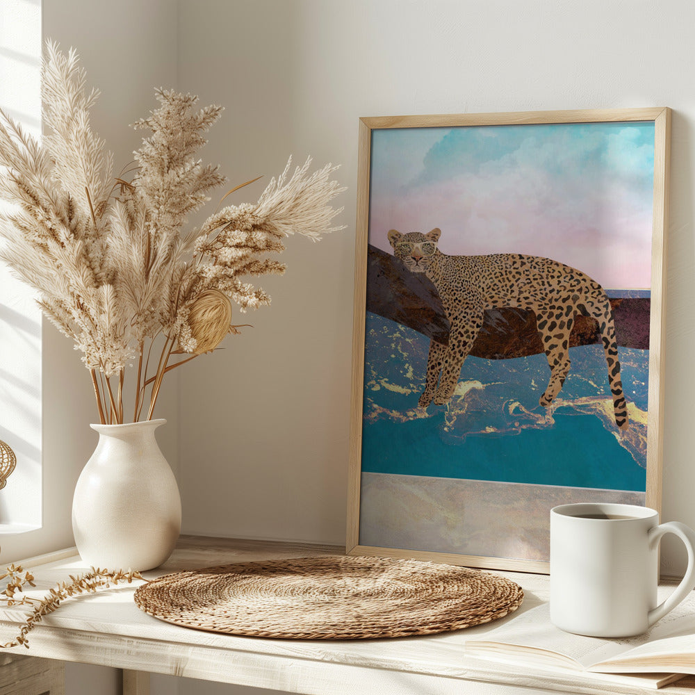 Leopard Lying On Beach - plakatstore