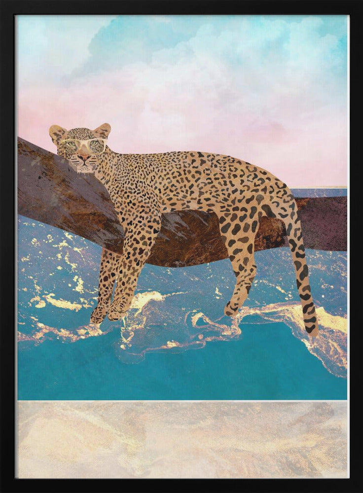 Leopard Lying On Beach - plakatstore