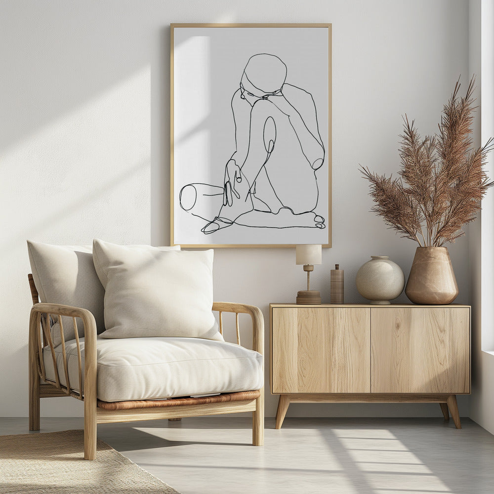 Line Drawing Man - plakatstore