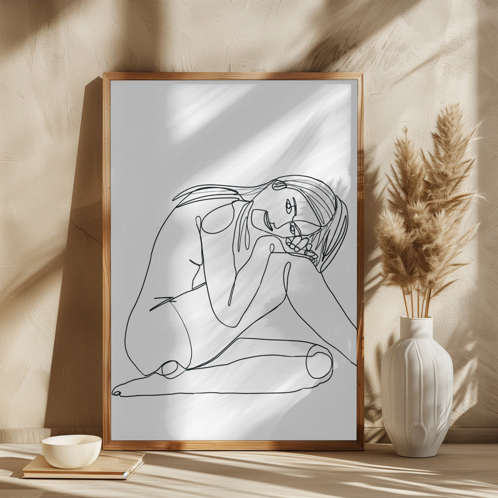 Line Drawing of Woman - plakatstore