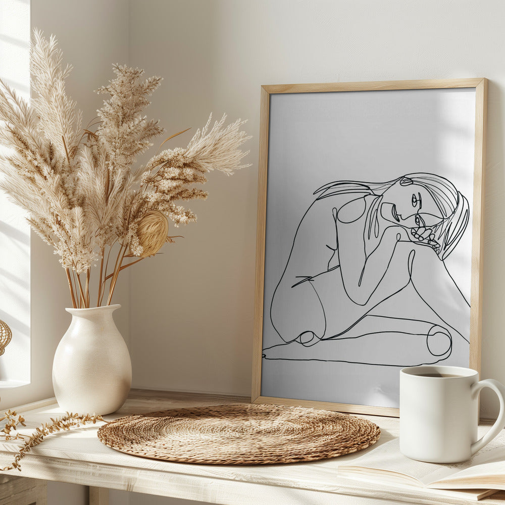 Line Drawing of Woman - plakatstore