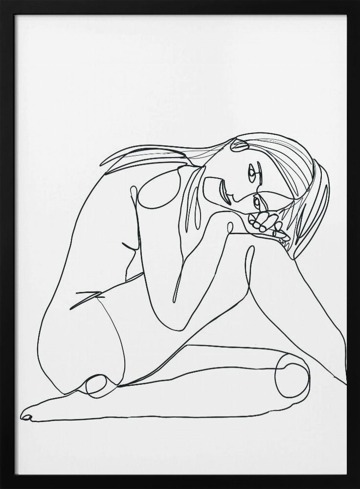 Line Drawing of Woman - plakatstore