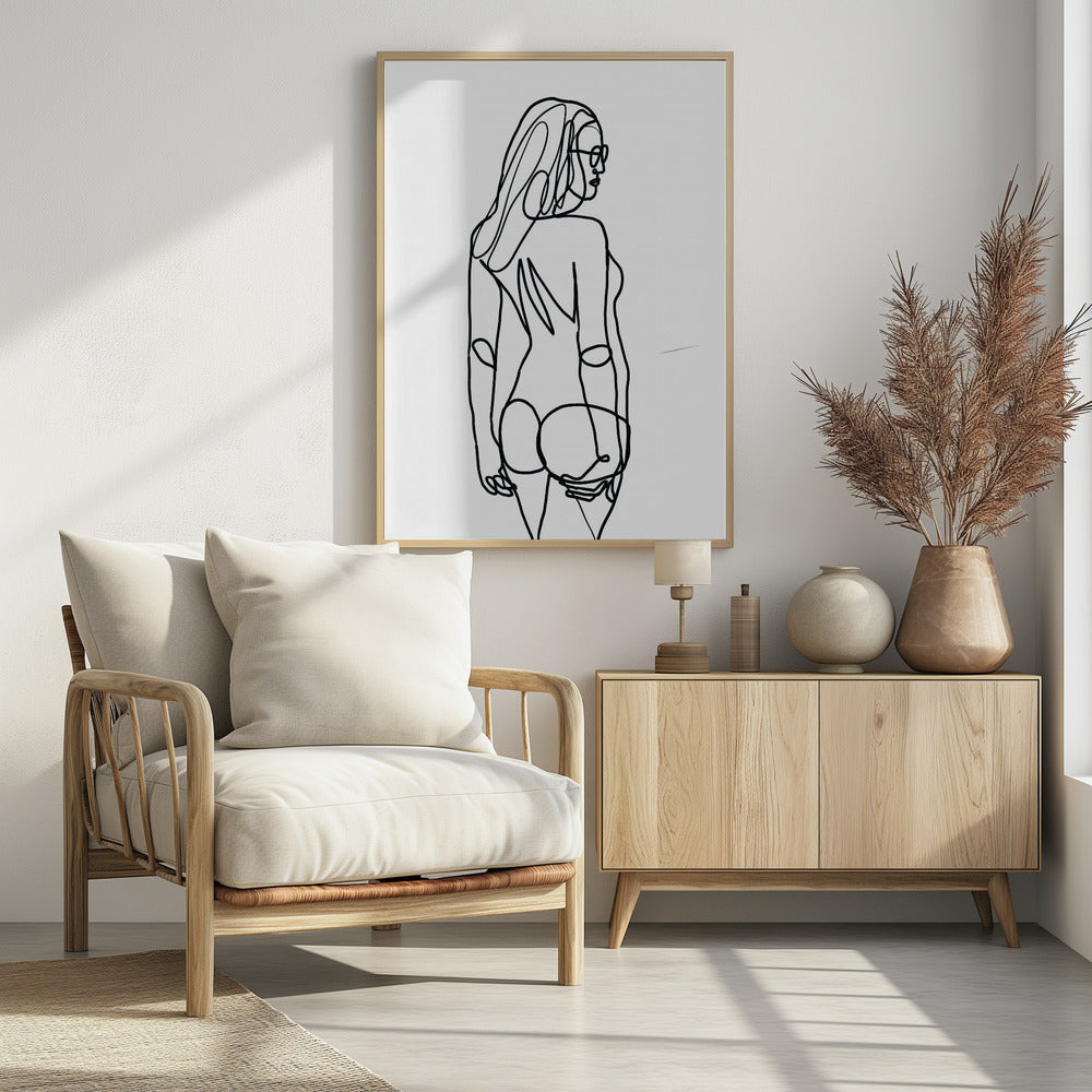 Line Drawing of Woman V - plakatstore