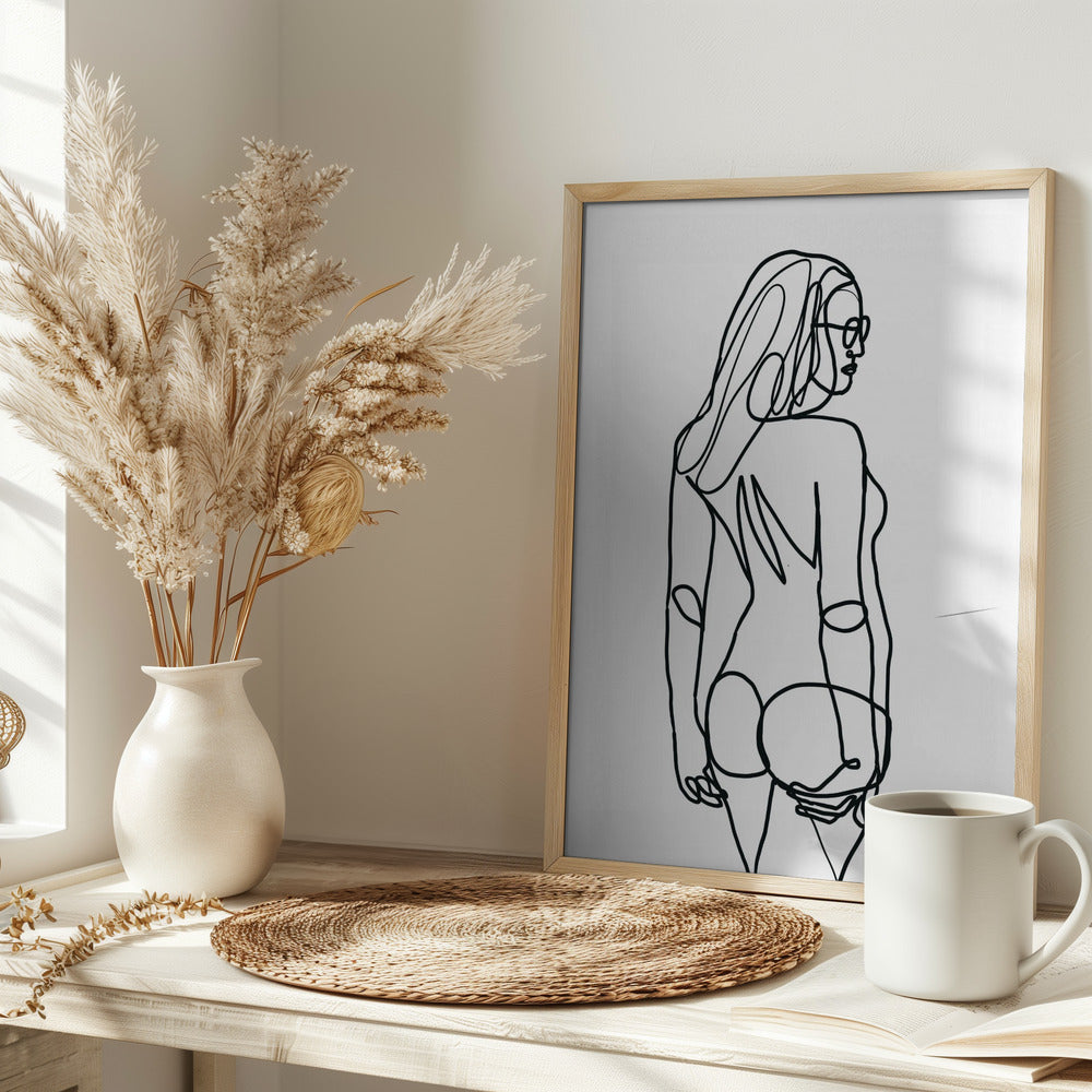 Line Drawing of Woman V - plakatstore