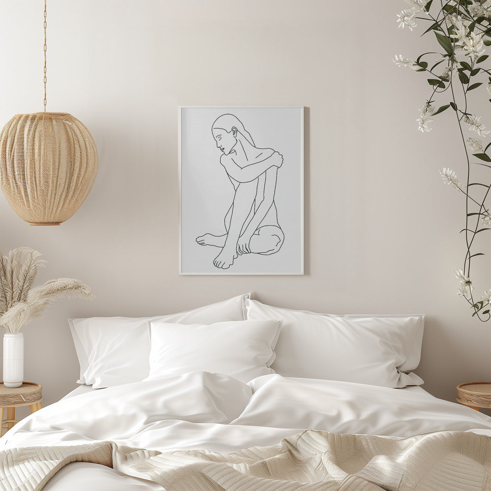 Line Drawing Woman Pose - plakatstore