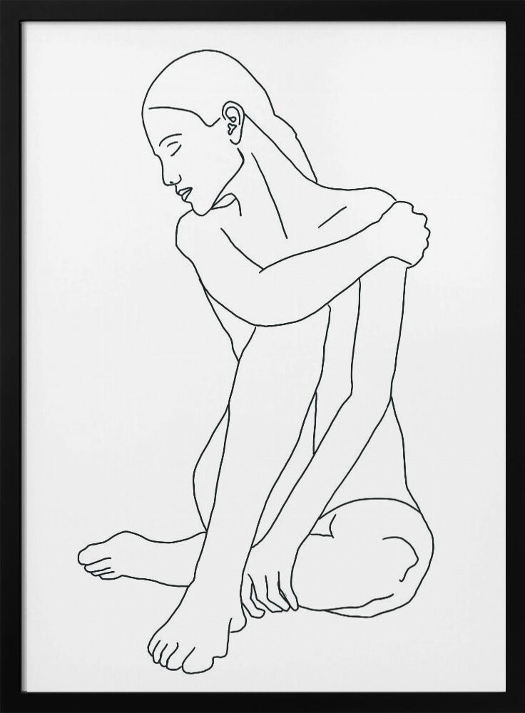 Line Drawing Woman Pose - plakatstore