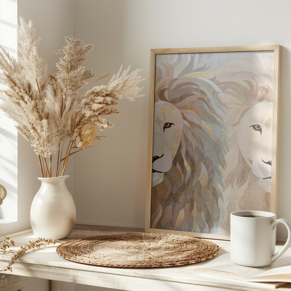 Lion half face 2 - plakatstore