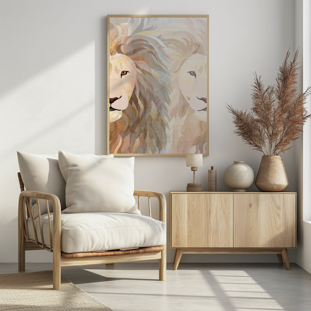 Lion half face 2 - plakatstore